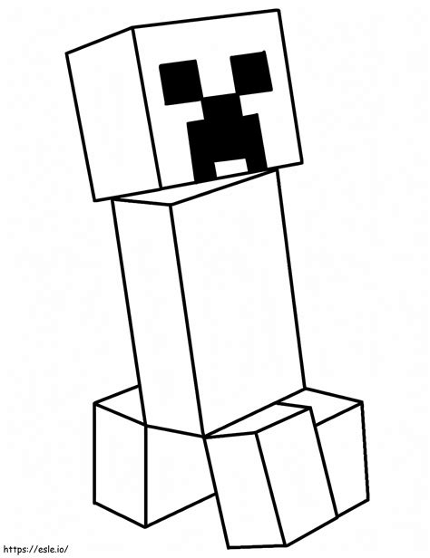 Simple Minecraft Creeper Coloring Page
