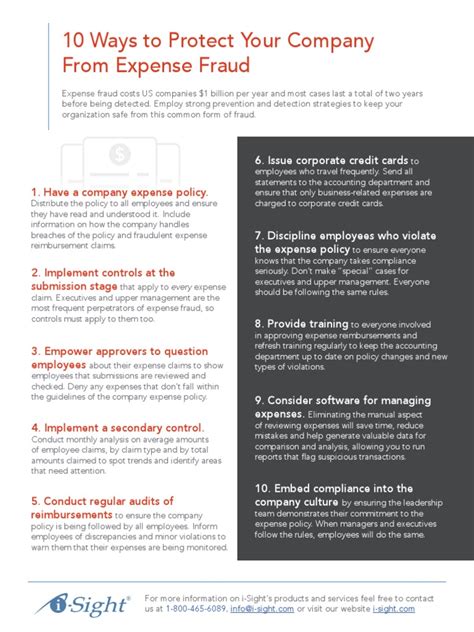 10 Ways To Protect Your Company From Expense Fraud V2 Pdf Pdf Fraud Credit Card
