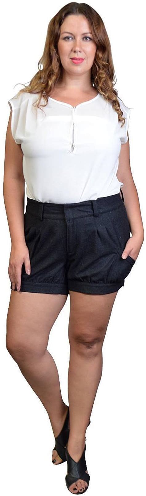Plus Size Solid Colored Plain Pattern Shorts Id29992