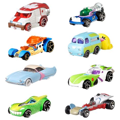 Hot Wheels Toy Story 4 Character Cars 8ct Set Disney Woody Buzz Rex Du