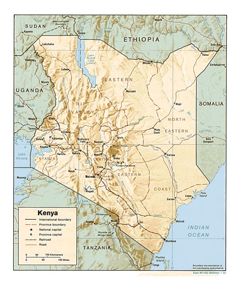 Kenya, in long form the republic of kenya, is a country in east africa.it is bordered by south sudan and ethiopia to the north, somalia to the east, uganda to the west and tanzania to the southwest. Detailed political and administrative map of Kenya with relief, roads, railroads and major ...