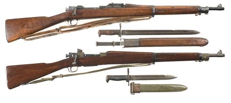 Top Springfield M1903 Rifle Bottom Enfield M1917 Rifle Firearms
