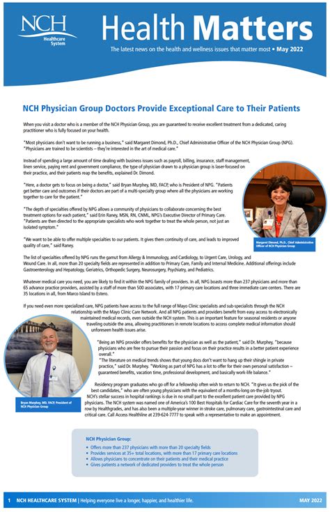 Health Matters May 2022 | NCH Healthcare System
