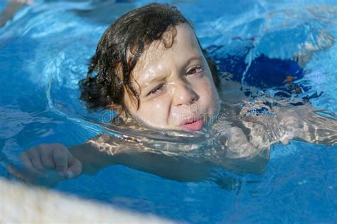 Beautiful Boy Enjoying Swimming Pool Stock Image Image Of Happy Swim