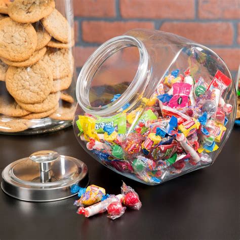 Choice 1 Gallon Glass Penny Candy Jar With Chrome Lid Candy Jars