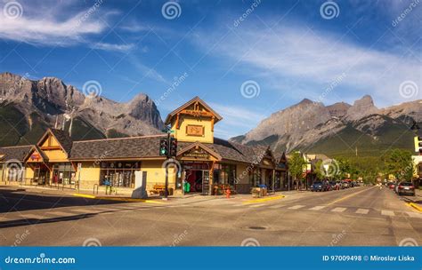 On The Streets Of Canmore In Canadian Rocky Mountains Editorial Stock