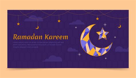 Premium Vector Flat Ramadan Celebration Horizontal Banner Template