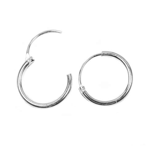 Small 1cm Sterling Silver Hoop Earrings Hinged Arran View