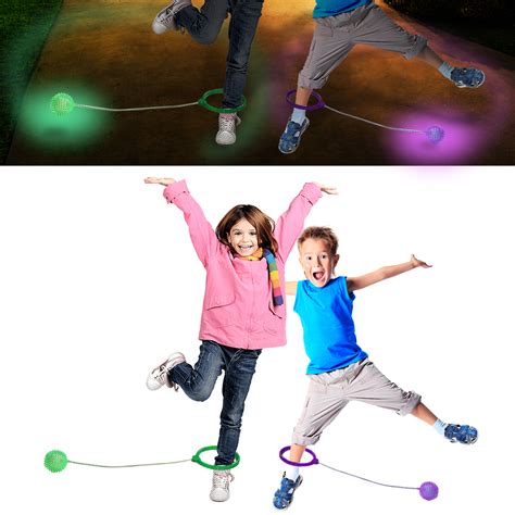 Kids Skipping Jump Rope Childrens Light Up Flashing Ball Indoor Outdoor