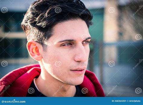 Headshot Of One Handsome Young Man In Urban Setting Stock Image Image