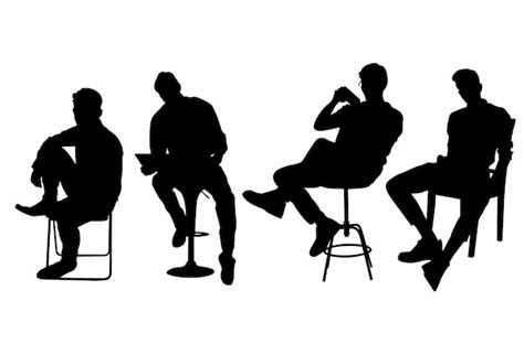 Premium Vector Sitting Man Vector Silhouette Logo Icon