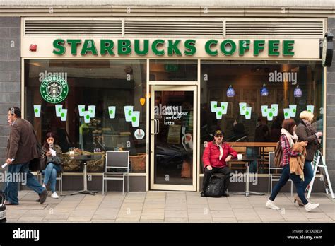 Front Facade Of A Starbucks Coffee Shop London Uk Stock Photo