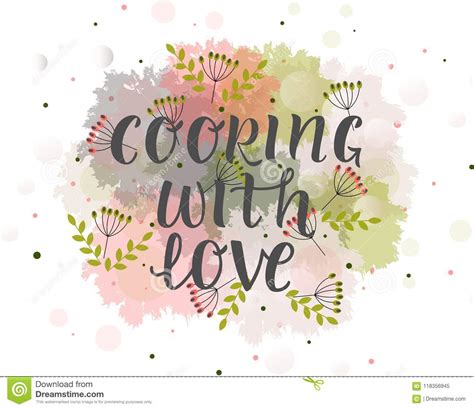 COOKING WITH LOVE, LETTERING Stock Vector - Illustration ...