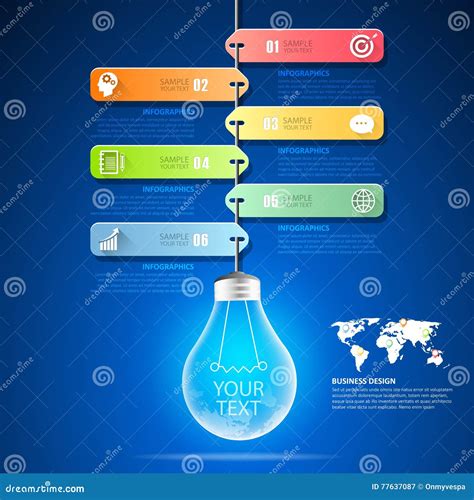 Design Lightbulb Infographic 6 Options Business Concept Infographic