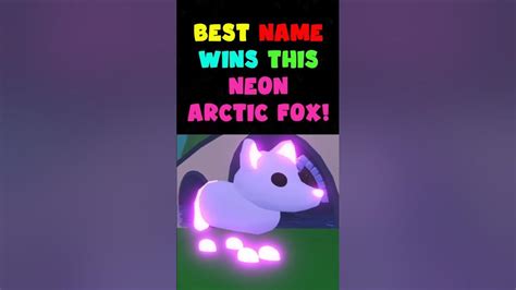 Win This Neon Arctic Fox In Adopt Me🤯🤯 Roblox Adoptme Youtube