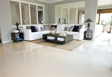How To Decorate A Living Room With Tile Floors White And Blue