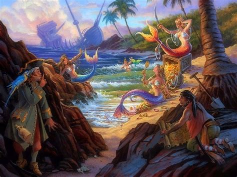 Mermaids And Pirates Seaside Sea Tropical Beaches Attractions In