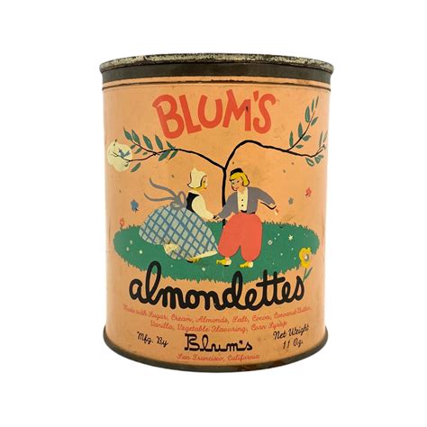 Antique Blums Almondettes Candy Tin San Francisco Ca Old Candy Etsy