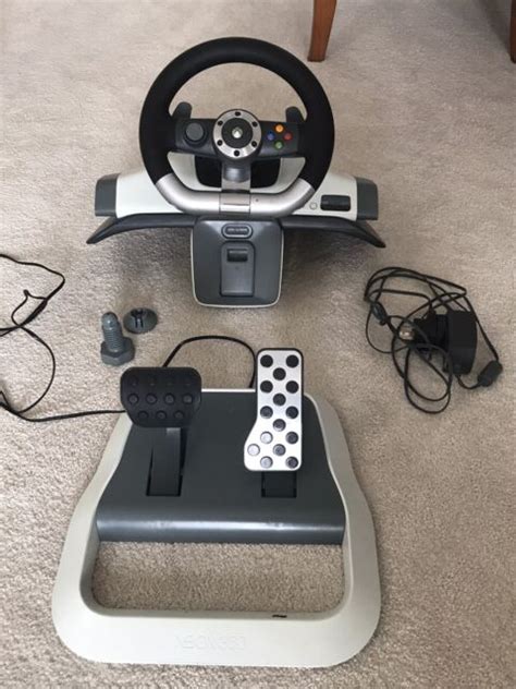 Xbox 360 Microsoft Force Feed Steering Wheel And Pedals Console