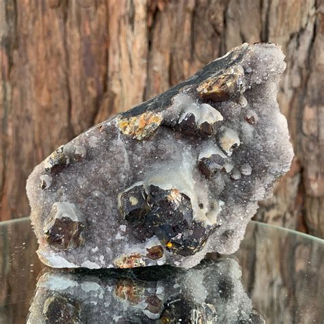 12cm 480g Raw Sphalerite Crystal On Chalcedony Stone Rock Etsy
