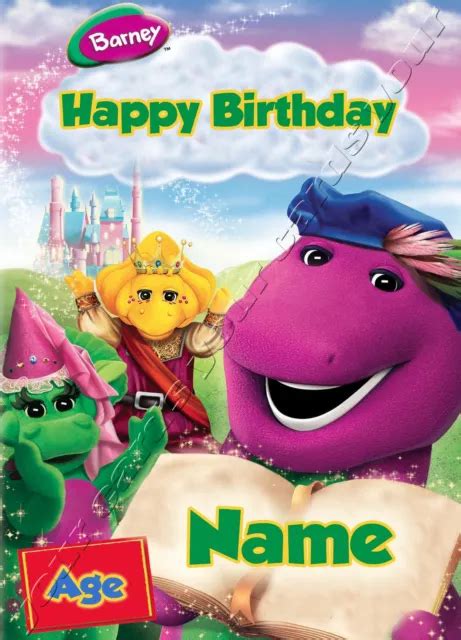 Barney And Friends Personalised Birthday Card Daughter Son Boy Girl