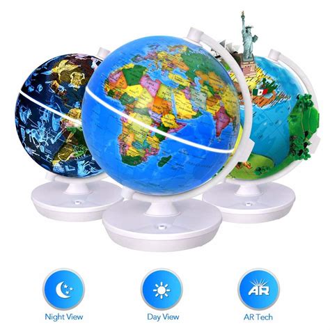Smart World Globe 2 In 1 Illuminated Globe With Built In Augmented