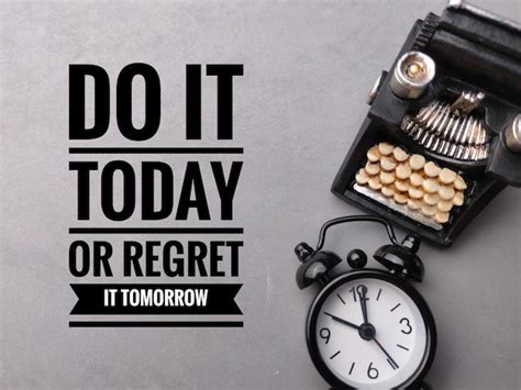 Premium Photo Clock And Typewriter With Text Do It Today Or Regret It