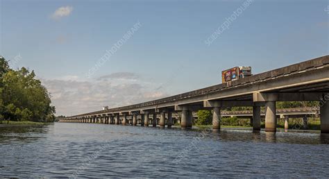 Interstate 55 Crossing Maurepas Swamp Louisiana Usa Stock Image