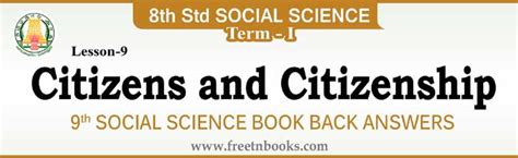 8th Std Social Science Guide In English Citizen And Citizenship