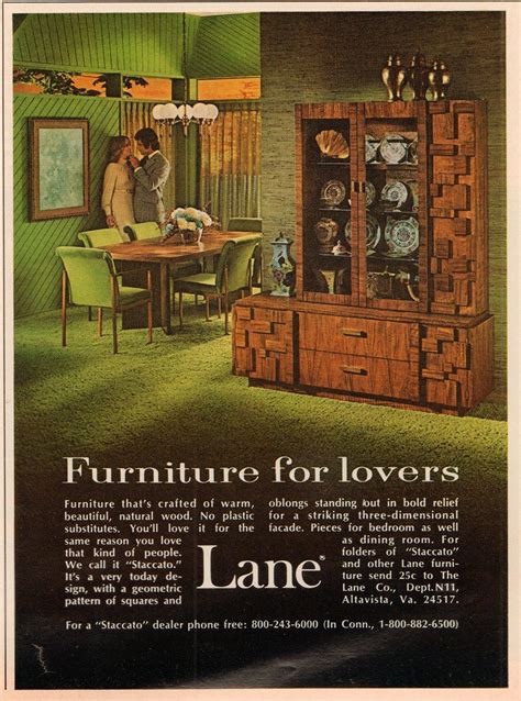 This bedroom set is crafted from solid reclaimed pine. "Furniture for lovers" - Lane Furniture ad 1973 # ...