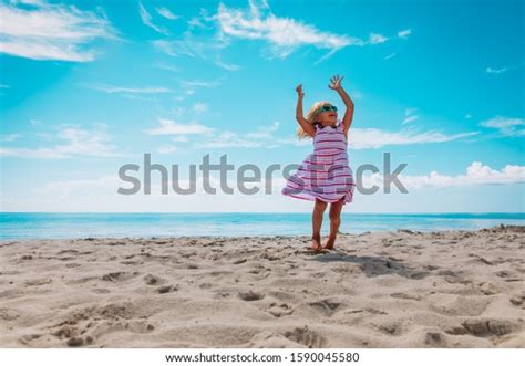 Cute Happy Little Girl Dance Play Stock Photo 1590045580 Shutterstock