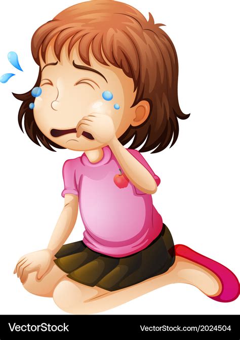 Sad Little Girl Crying Clip Art