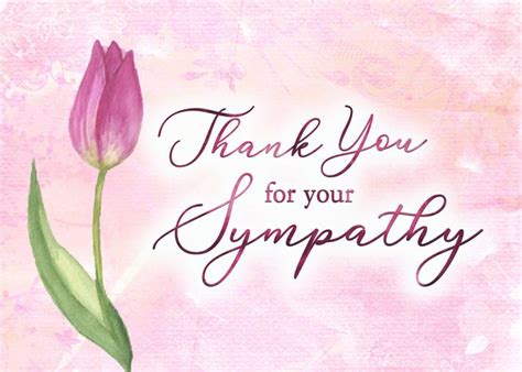 Sympathy gifts or cards may come from one if possible, have someone help you. Thank You for your Sympathy with Watercolor Tulip card ...