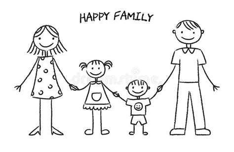 This cute piggy picture needs to be completed, and it's up to your child to use math to finish it. Happy family sketch stock vector. Illustration of ...