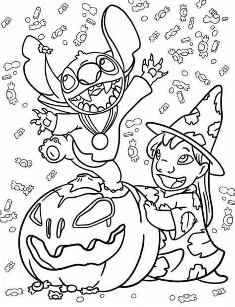 Lilo And Stitch Coloring Pages Halloween Themed Lilo And Stitch