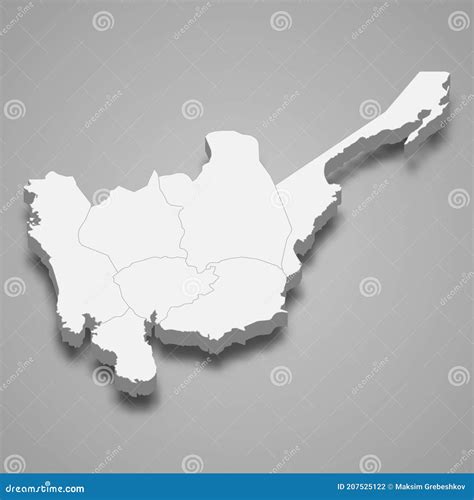 3d Isometric Map Of Central Luzon Is A Region Of Philippines Stock
