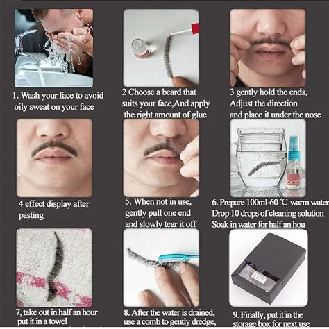 Buy Fake Mustache 100％ Human Hair Face Beard For Adults Men Realistic Makeup Lace Man Beards