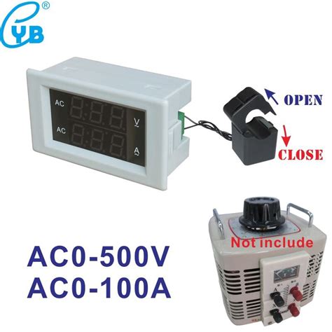LED Volt Amp Panel Meter AC 0 500V 100A AC Voltage Current Meter for