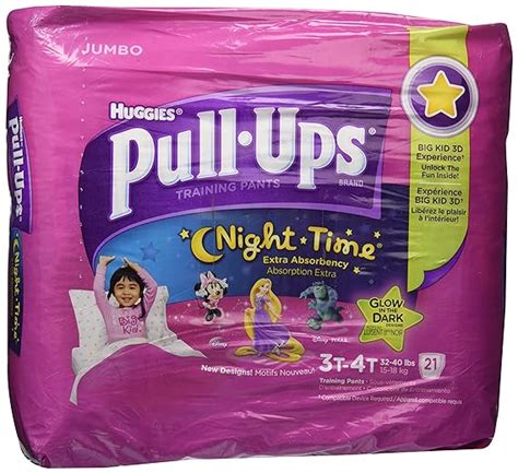 Huggies Pull Ups Night Time Training Pants For Girls Jumbo Pack Size 3t 4t 21 Ea Uk