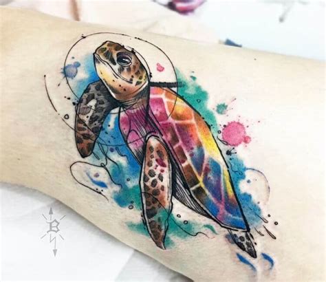 15 Best Watercolor Turtle Tattoo Designs Petpress