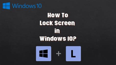How To Lock Screen In Windows 10 Tutorial Using Keyboard Shortcut Youtube