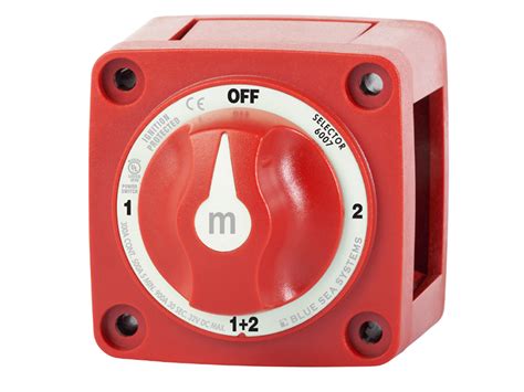 Blue Sea Systems 6007 M Series Mini Selector Battery Switch Red 12