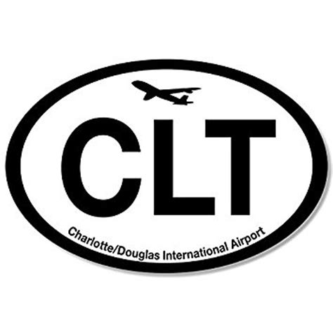 Oval Clt Charlotte Douglas Airport Code Sticker Decal Jet Fly Air Hub