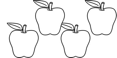 20 3 Apples Clipart Black And White Pics