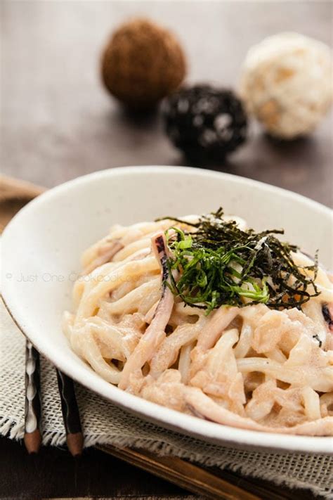 mentaiko udon spicy cod roe udon 明太子パスタ風うどん just one cookbook