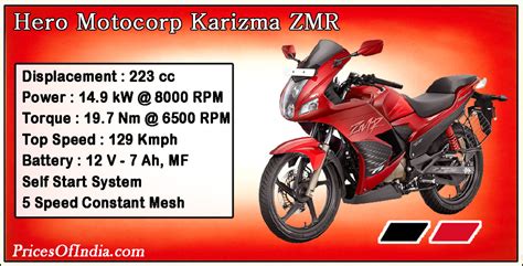 Hero Motocorp Karizma Zmr Price Features Specifications