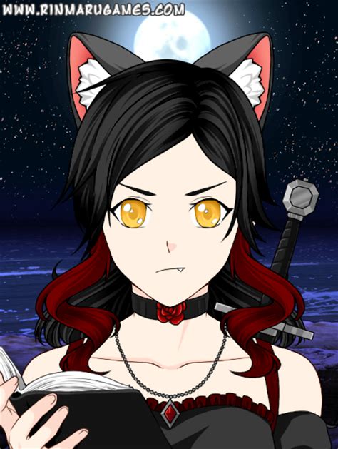 Mega Anime Avatar Creator Gothic Girl With Book By
