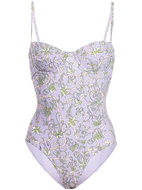 Tory Burch Floral Print Swimsuit Farfetch