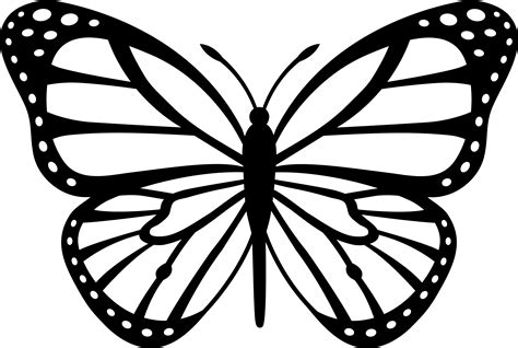 Black And White Monarch Butterfly Free Clip Art