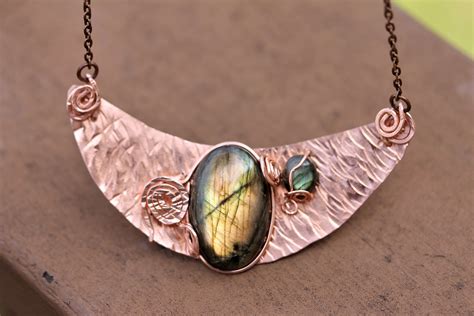 Copper Jewelry Copper Necklace Labradorite Necklace Etsy Mixed